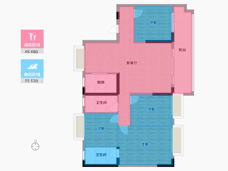 江西省-景德镇市-景瑶小区-105.60-户型库-动静分区