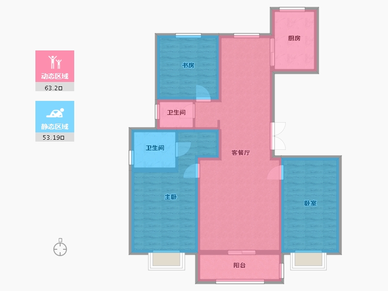 甘肃省-白银市-兆烽嘉园-116.80-户型库-动静分区