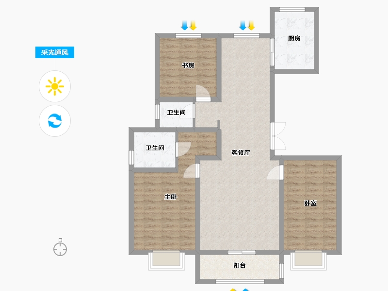 甘肃省-白银市-兆烽嘉园-116.80-户型库-采光通风