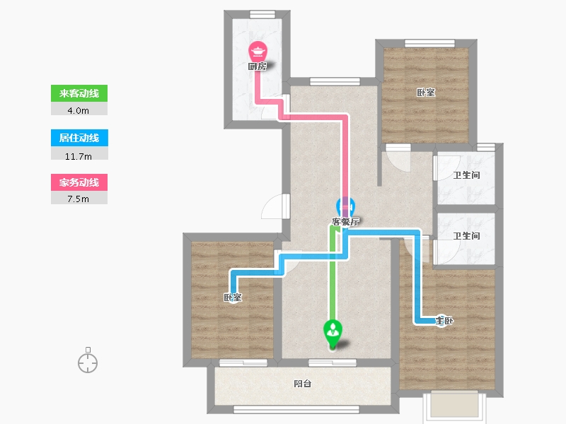 河北省-邢台市-清华公馆-80.00-户型库-动静线