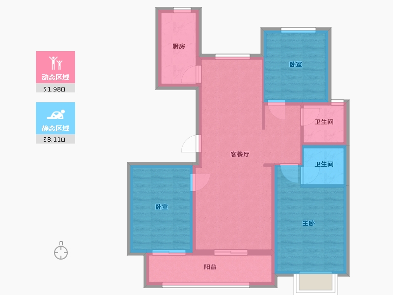 河北省-邢台市-清华公馆-80.00-户型库-动静分区