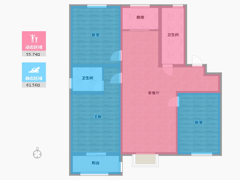 河北省-保定市-宝山悦璟薹-104.66-户型库-动静分区