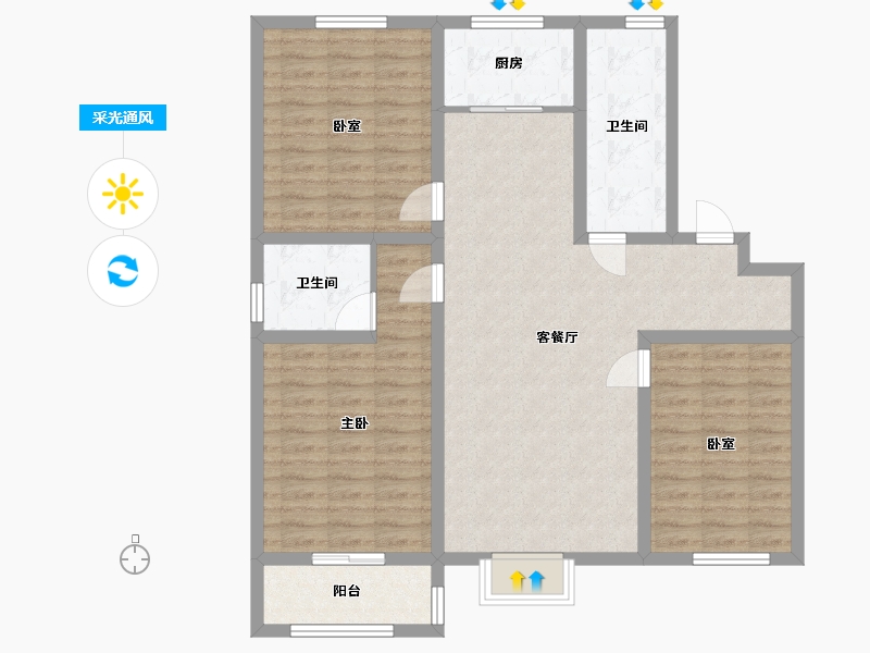 河北省-保定市-宝山悦璟薹-104.66-户型库-采光通风