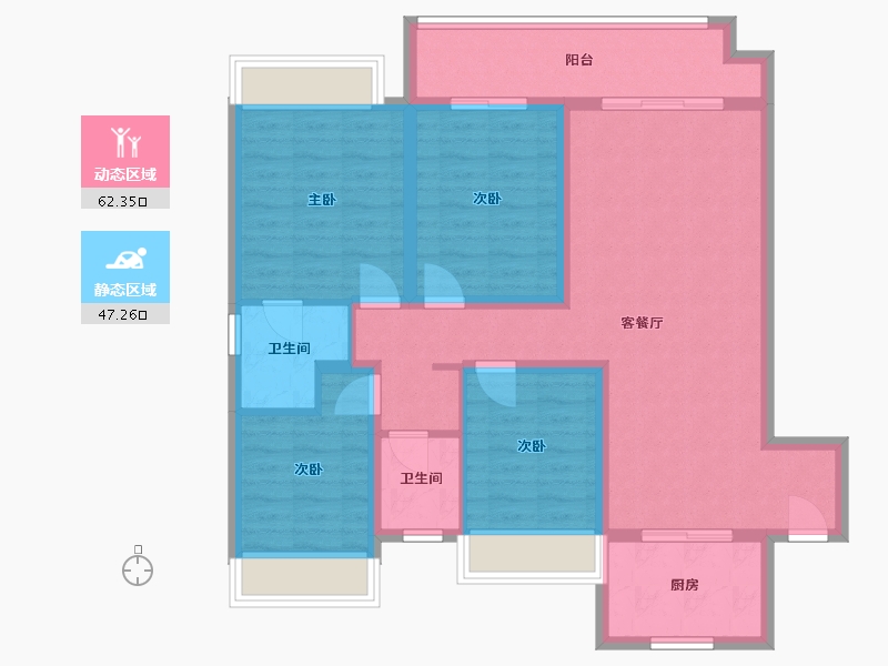 安徽省-阜阳市-金科城-105.00-户型库-动静分区