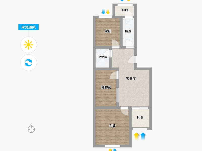 北京-北京市-新华西街-68.00-户型库-采光通风