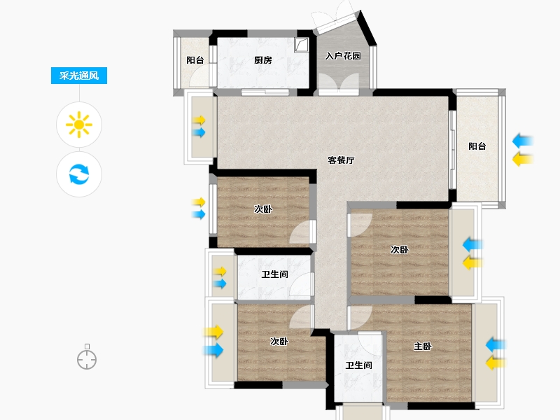 广东省-江门市-滨江和院-91.20-户型库-采光通风