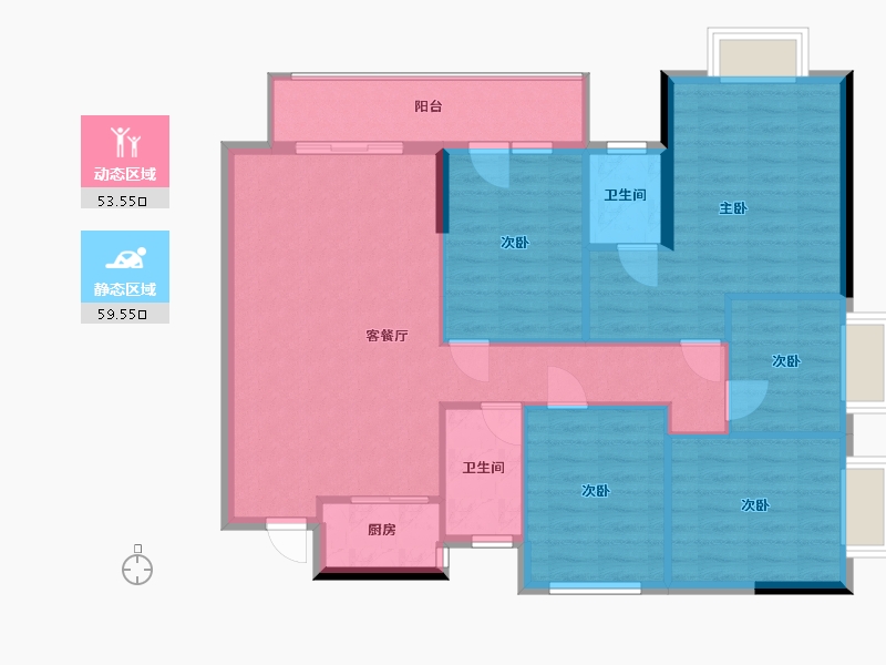 广西壮族自治区-南宁市-凤岭雅苑-100.35-户型库-动静分区