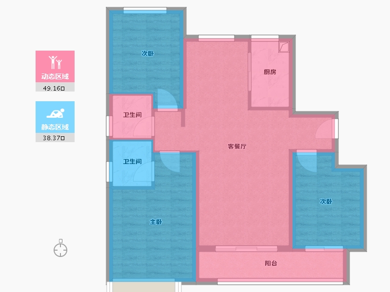 河北省-沧州市-德利翠湖天下-92.76-户型库-动静分区