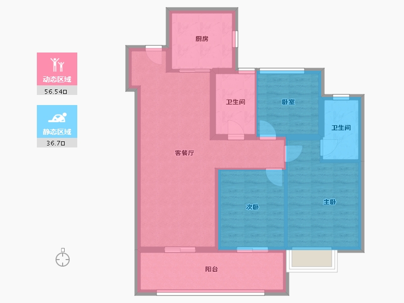 安徽省-合肥市-绿城招商诚园-100.00-户型库-动静分区