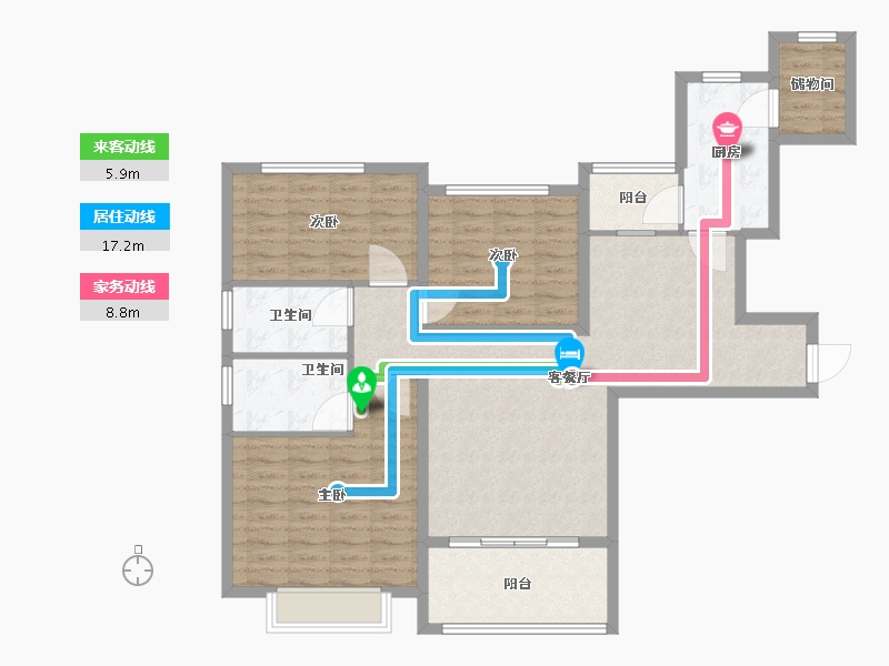 广东省-潮州市-潮州恒大城-110.40-户型库-动静线