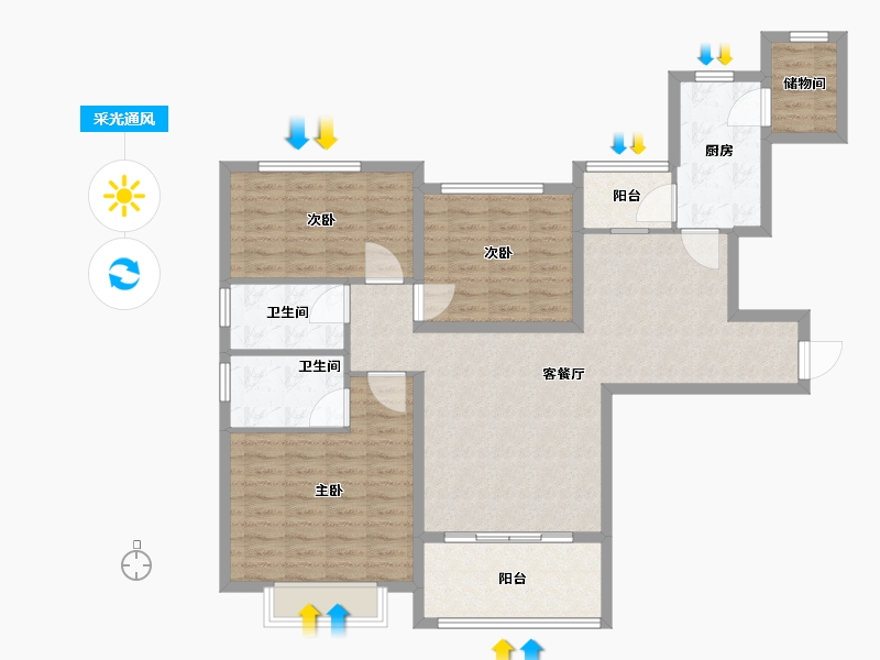 广东省-潮州市-潮州恒大城-110.40-户型库-采光通风