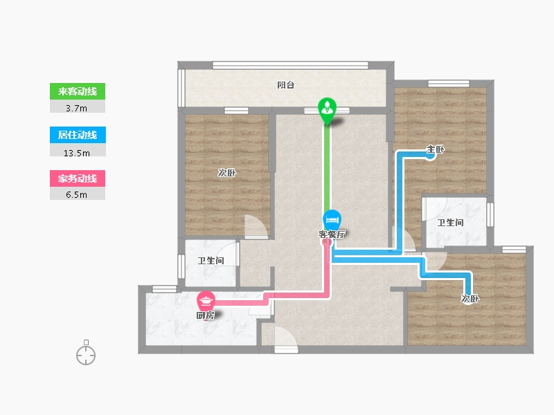 湖北省-孝感市-方鹏航天城-103.60-户型库-动静线