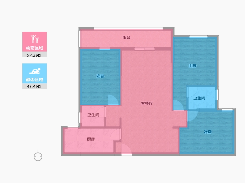 湖北省-孝感市-方鹏航天城-103.60-户型库-动静分区