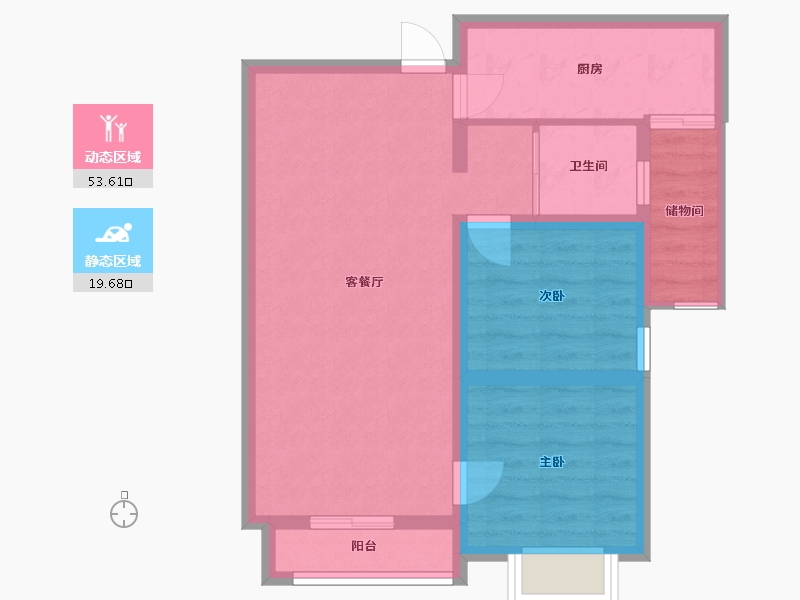 新疆维吾尔自治区-乌鲁木齐市-秦基诚园-68.00-户型库-动静分区