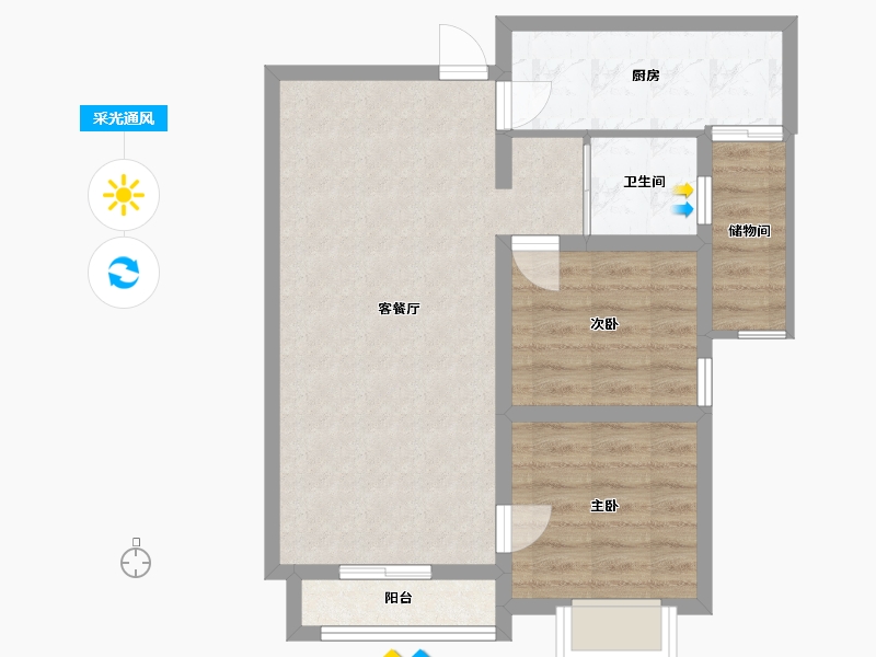 新疆维吾尔自治区-乌鲁木齐市-秦基诚园-68.00-户型库-采光通风