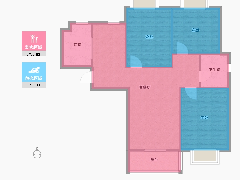 安徽省-合肥市-御安西苑-83.84-户型库-动静分区