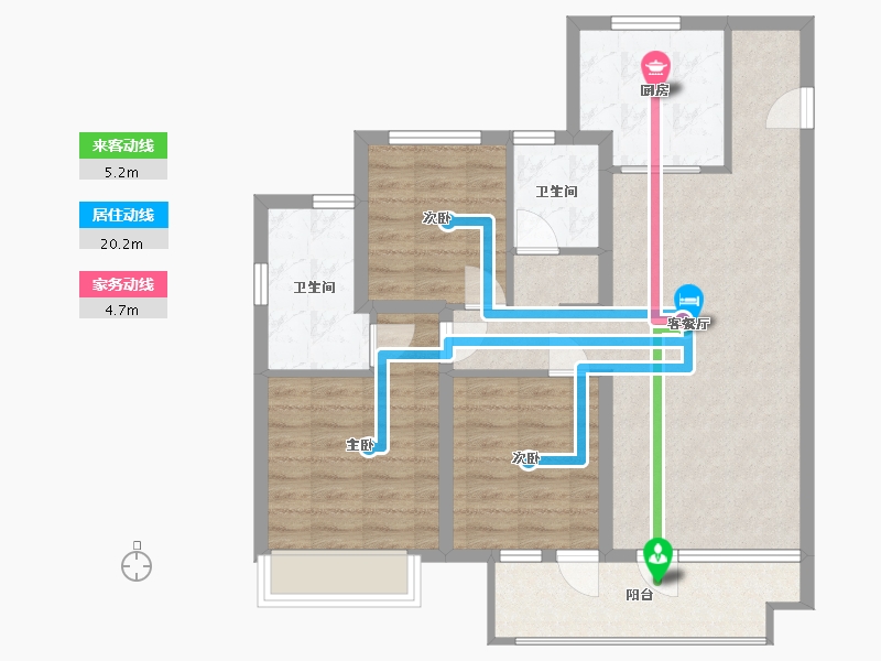 山东省-青岛市-旭辉银盛泰星韵城-86.40-户型库-动静线