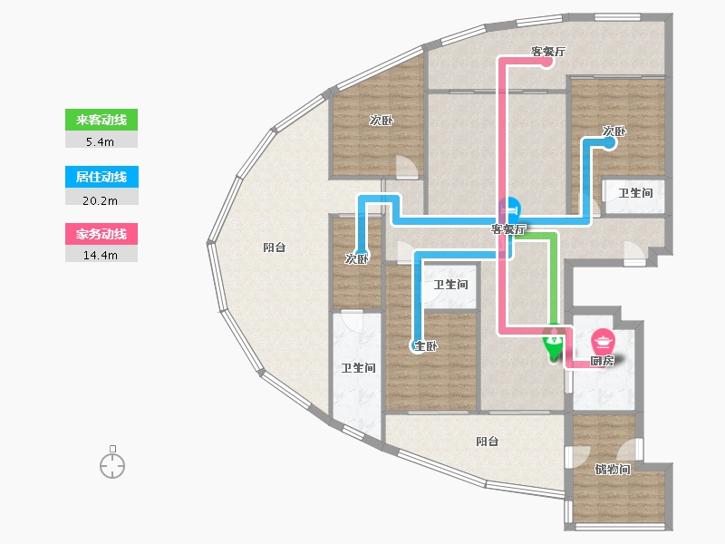 山东省-烟台市-银和怡海花园-160.00-户型库-动静线