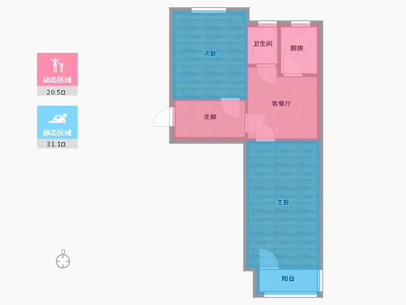 北京-北京市-皂君庙丙2号院-46.10-户型库-动静分区