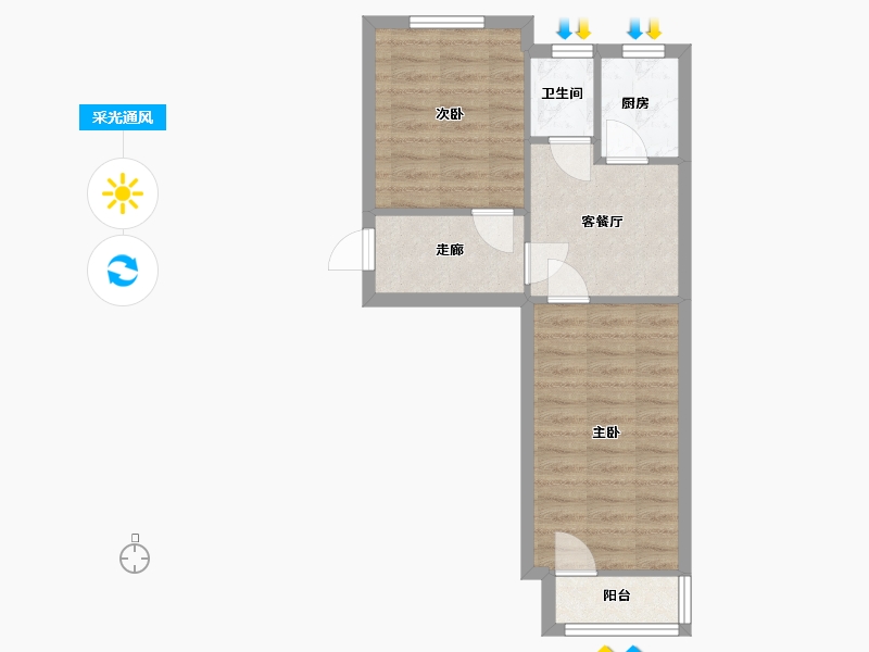 北京-北京市-皂君庙丙2号院-46.10-户型库-采光通风