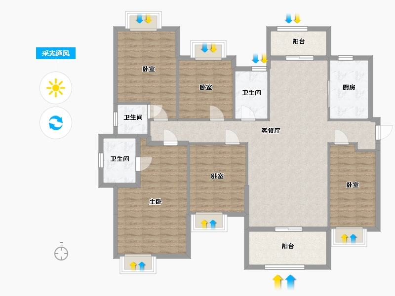 广东省-东莞市-碧海云天-148.00-户型库-采光通风