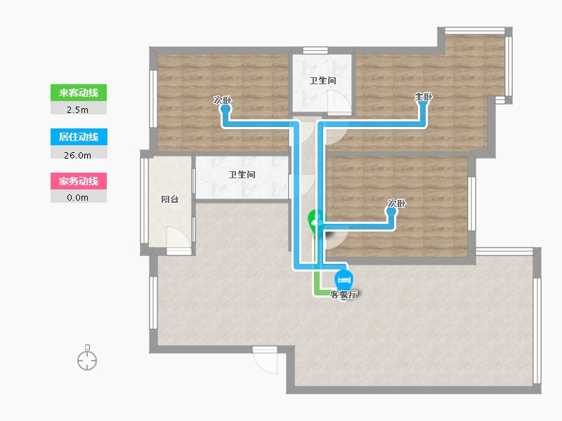 福建省-泉州市-宝秀小区-二期-109.00-户型库-动静线