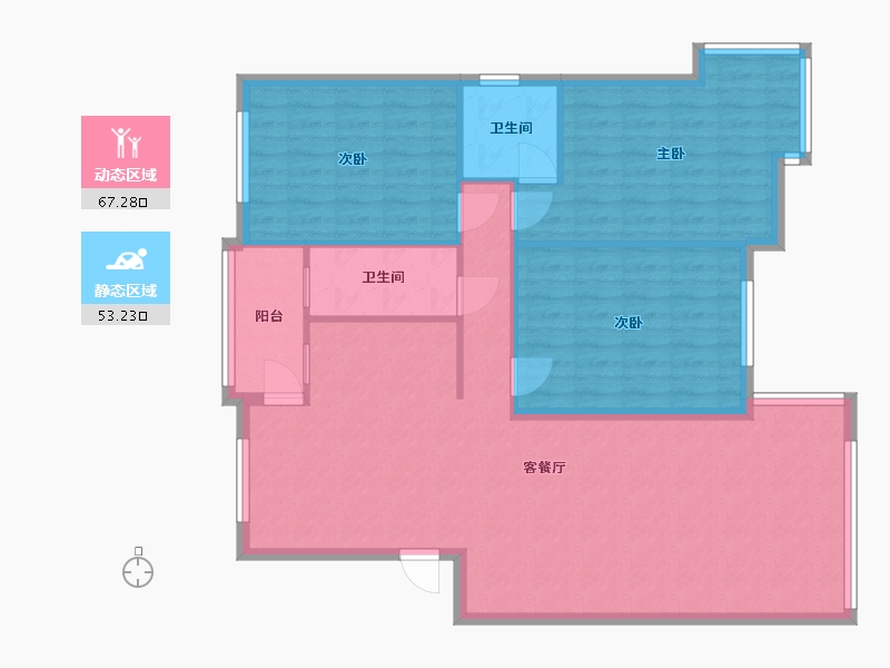 福建省-泉州市-宝秀小区-二期-109.00-户型库-动静分区