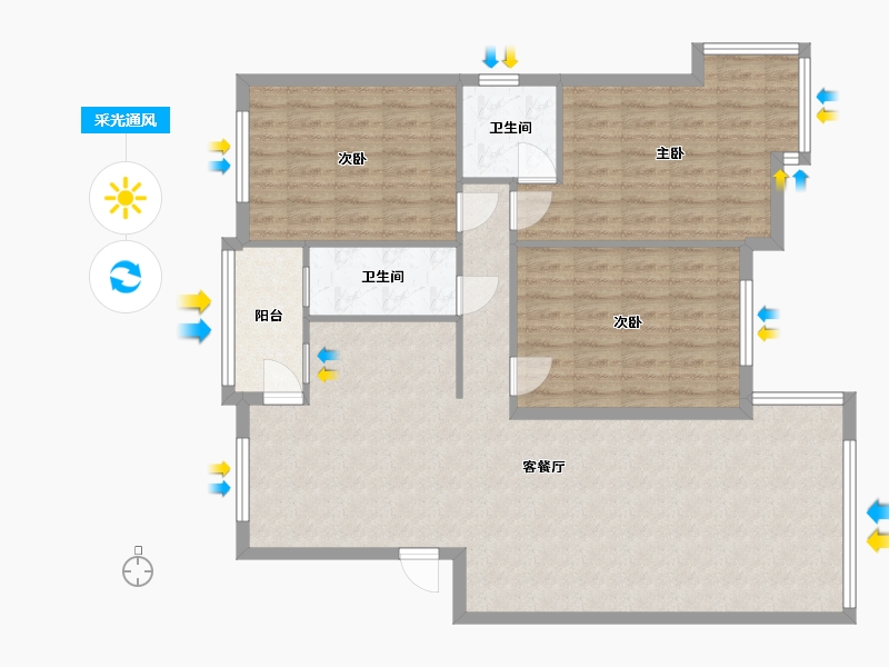 福建省-泉州市-宝秀小区-二期-109.00-户型库-采光通风