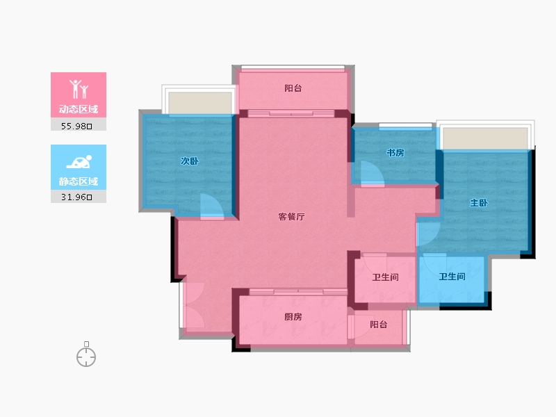 重庆-重庆市-礼悦江山-78.00-户型库-动静分区