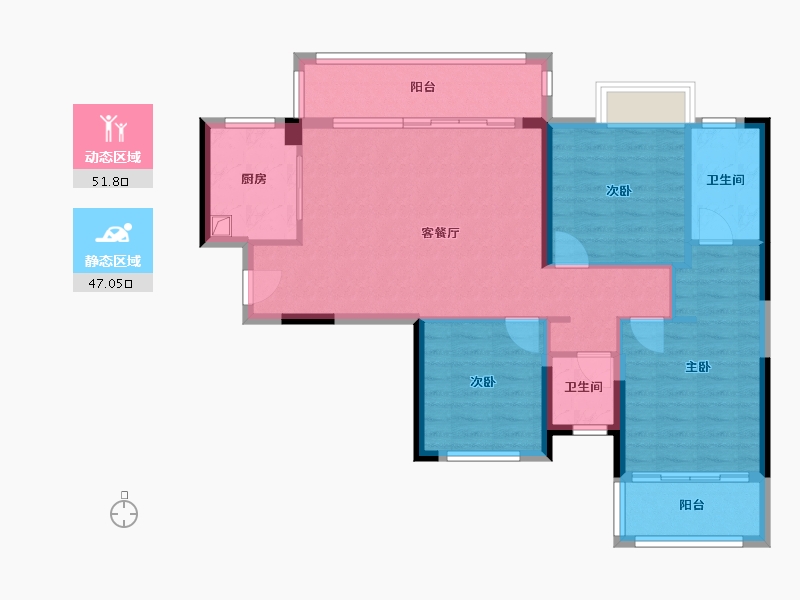 湖南省-长沙市-中粮鸿云-91.18-户型库-动静分区