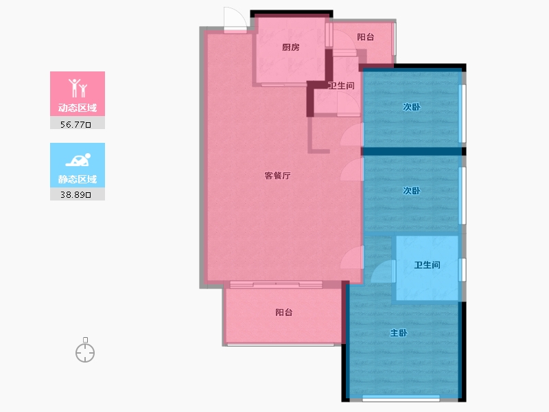 四川省-成都市-万科金域华府-86.63-户型库-动静分区