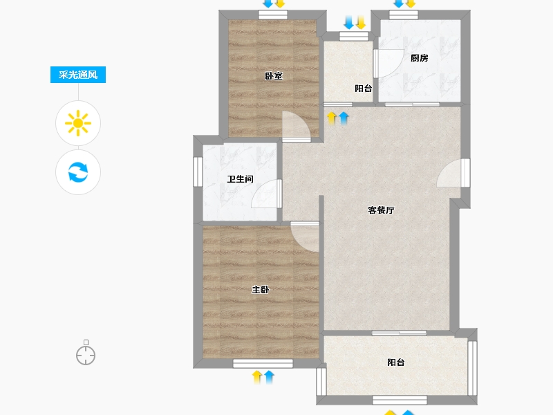 上海-上海市-新凯家园-二期-57.68-户型库-采光通风