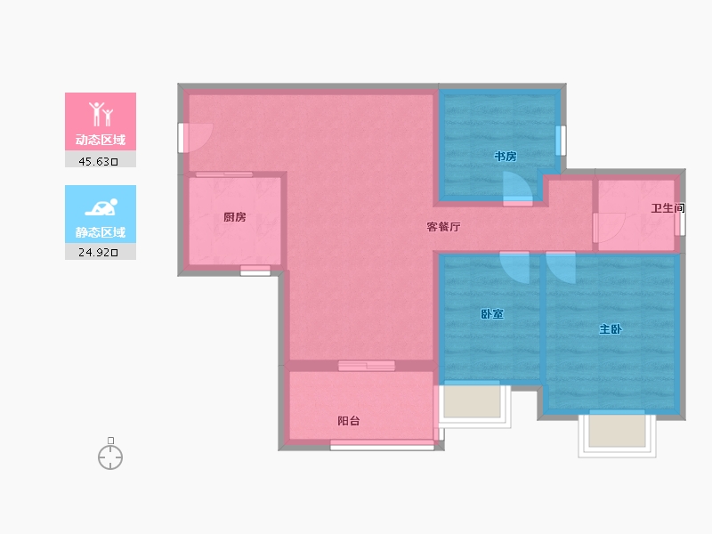 广东省-广州市-天河保利天汇-62.40-户型库-动静分区