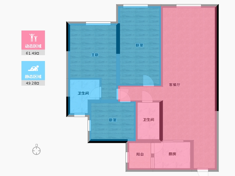 四川省-乐山市-景秀峨眉-89.60-户型库-动静分区