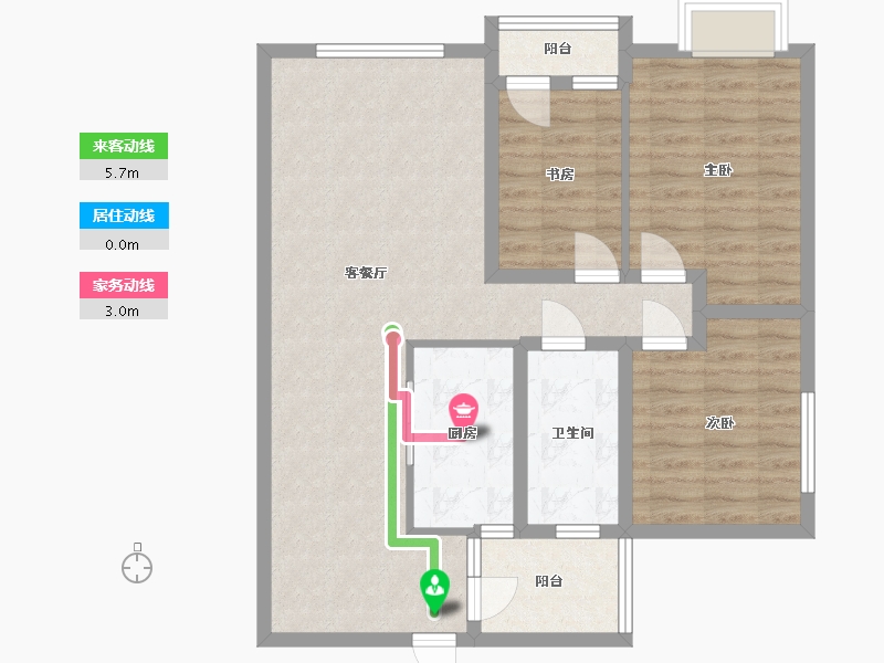 新疆维吾尔自治区-乌鲁木齐市-八道湾公务员小区-89.00-户型库-动静线