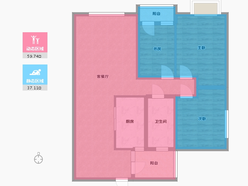 新疆维吾尔自治区-乌鲁木齐市-八道湾公务员小区-89.00-户型库-动静分区