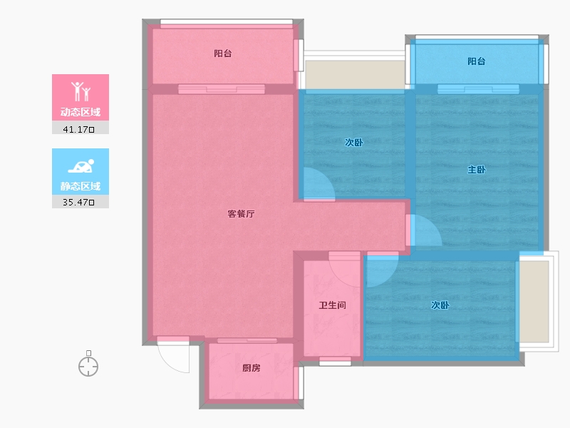 海南省-海口市-坡博家园-70.26-户型库-动静分区