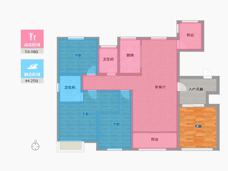 河南省-驻马店市-置地天中第一城上河苑-110.43-户型库-动静分区