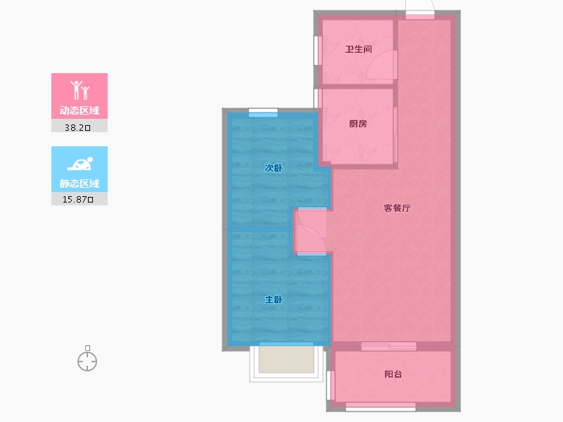 福建省-福州市-南山壹号效果图-48.95-户型库-动静分区