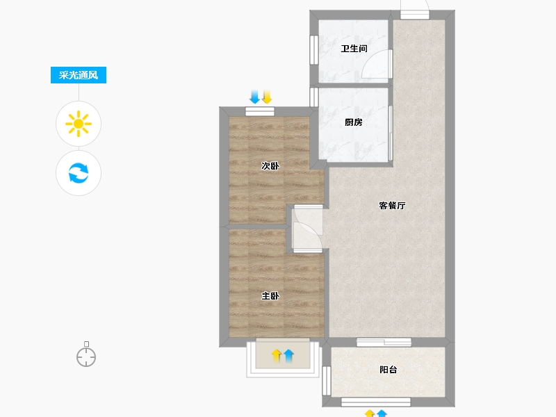 福建省-福州市-南山壹号效果图-48.95-户型库-采光通风