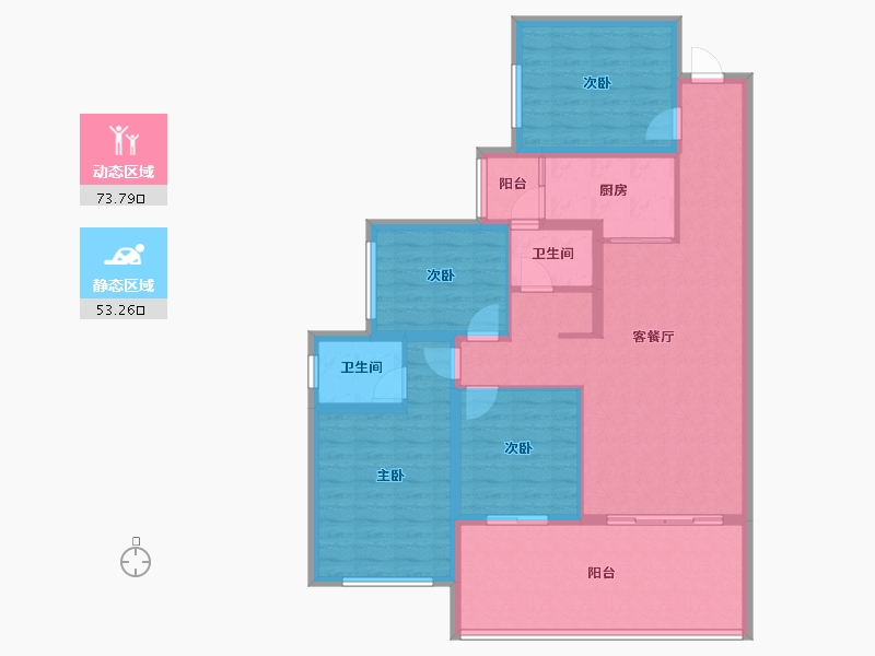 贵州省-六盘水市-嘉禾逸园-88.00-户型库-动静分区