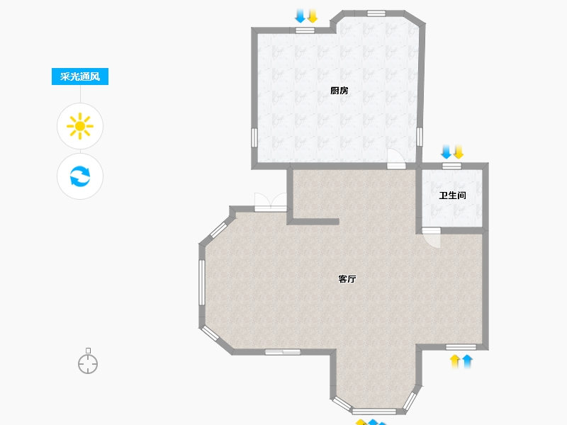 浙江省-嘉兴市-七星花园-80.00-户型库-采光通风