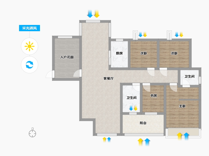 贵州省-黔东南苗族侗族自治州-江山里二期住宅小区-120.00-户型库-采光通风