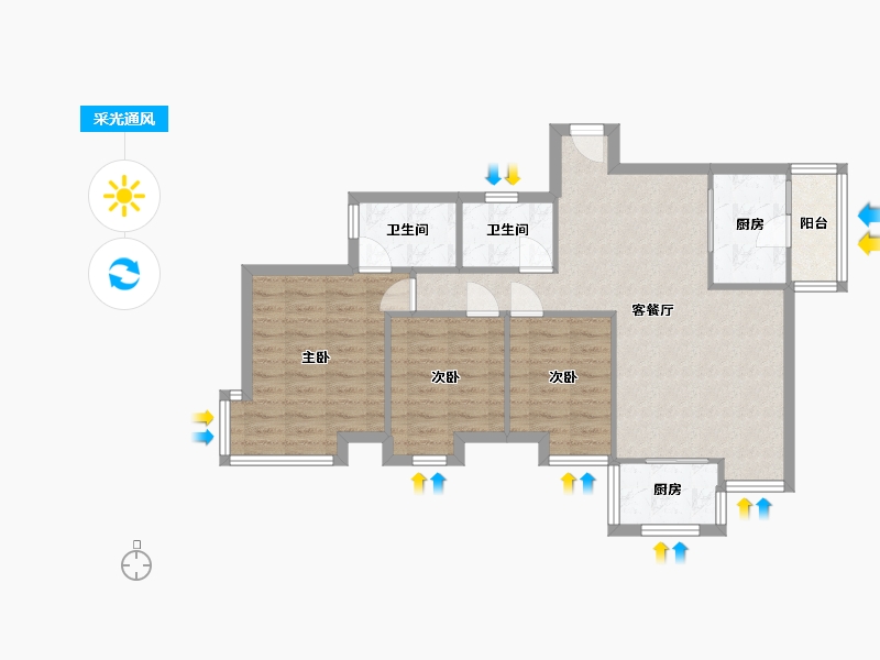 广东省-深圳市-西城上筑-83.20-户型库-采光通风