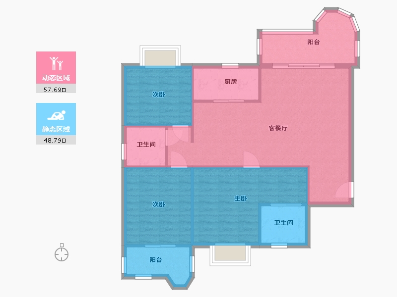 福建省-厦门市-新莲花新龙山花园-一期-120.00-户型库-动静分区