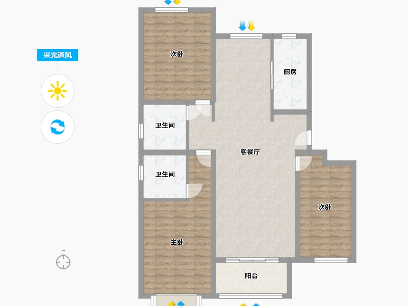 河北省-衡水市-翰林院-111.63-户型库-采光通风