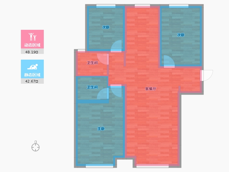 河北省-邢台市-皓顺壹号院北区-80.97-户型库-动静分区