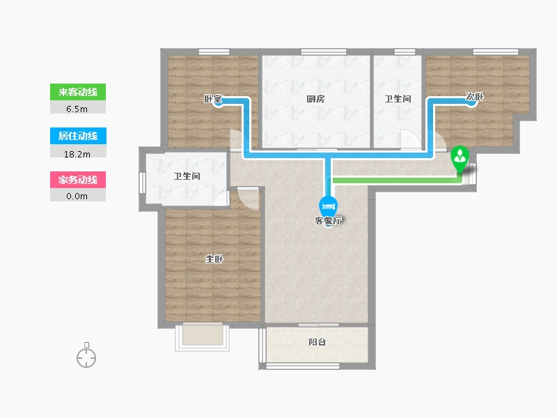 内蒙古自治区-通辽市-万达华府A区西区-108.00-户型库-动静线