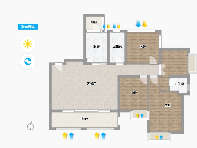 四川省-成都市-华府悦璟-108.00-户型库-采光通风