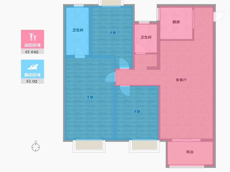 江苏省-无锡市-第一国际四期颐园-116.00-户型库-动静分区